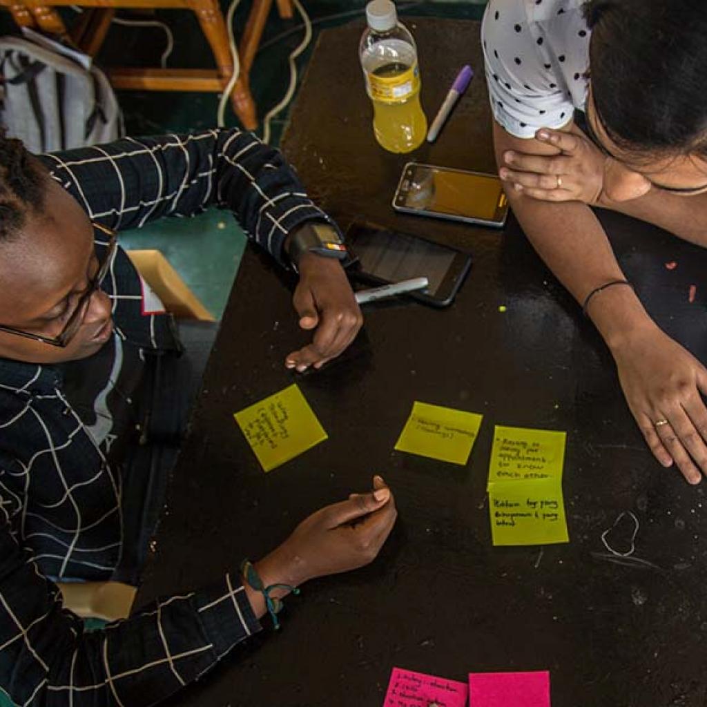 Photo credit: Youth Development Labs (YLabs) conducts a co-design workshop in Rwanda. (Yagazie Emezi/Getty Images/Images of Empowerment)