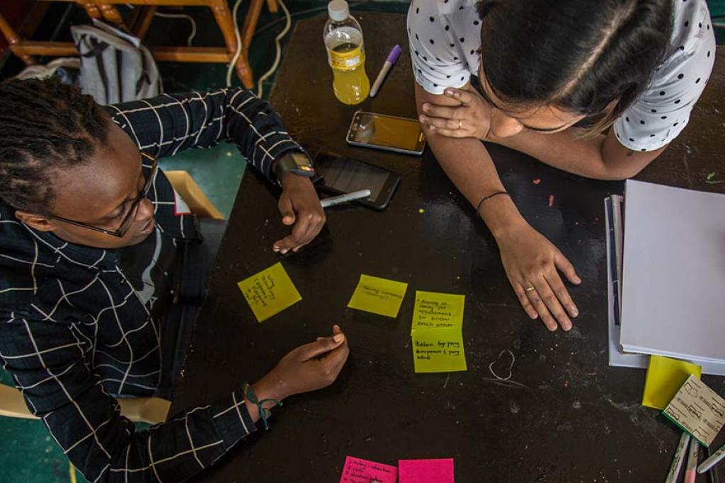 Photo credit: Youth Development Labs (YLabs) conducts a co-design workshop in Rwanda. (Yagazie Emezi/Getty Images/Images of Empowerment)